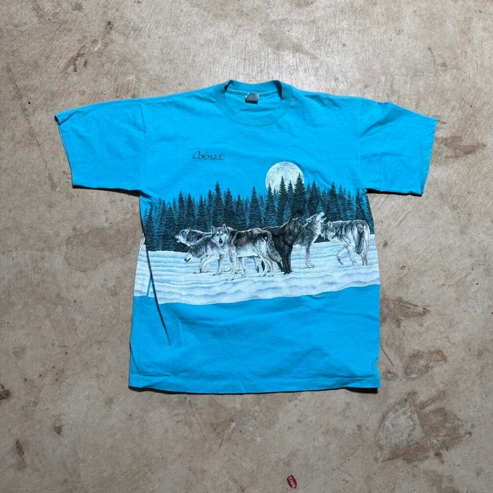 Vintage VTG 90’s Colorado Wolves AOP Single Stitch Graphic T-Shirt